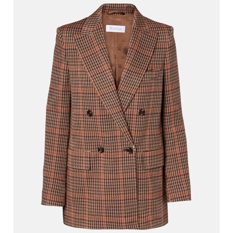 Max Mara Guelfo checked wool and cotton blazer
