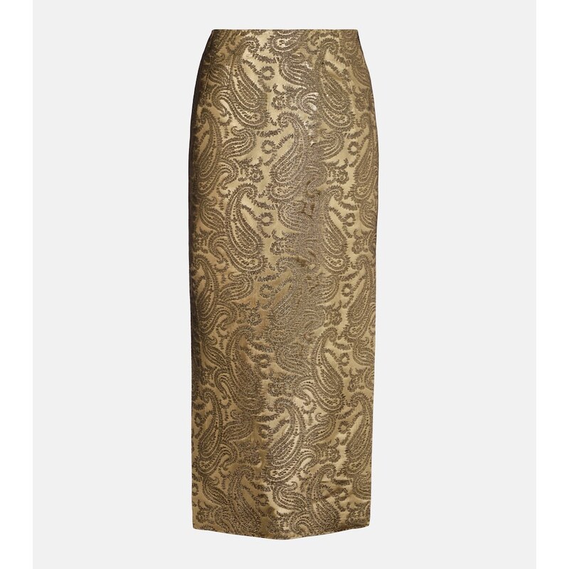 Etro Paisley brocade midi skirt