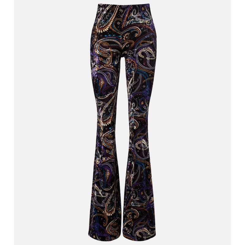 Dámské casual kalhoty Etro Paisley flared pants v barevném motivu