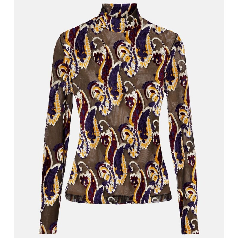 Etro Paisley semi-sheer top