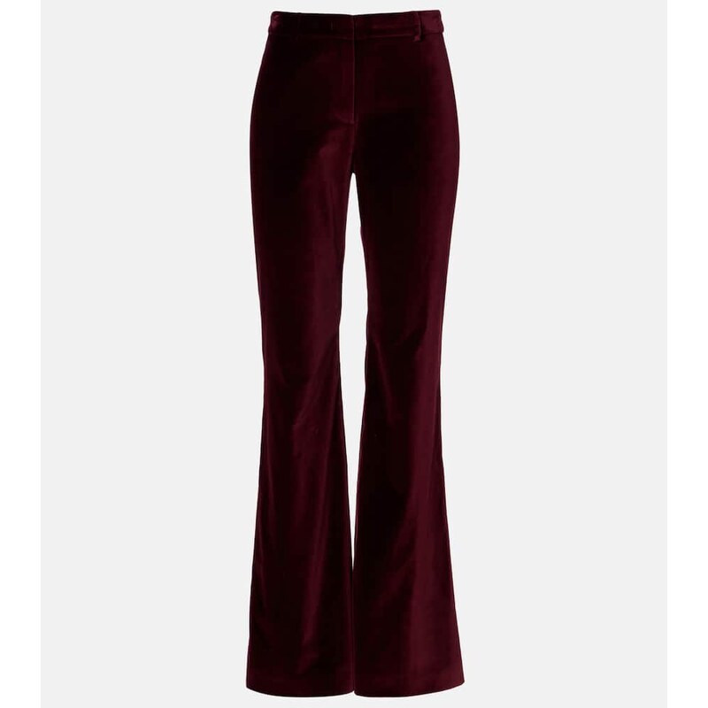 Etro Mid-rise cotton velvet flared pants