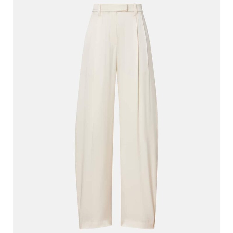 Brunello Cucinelli Mid-rise silk straight pants
