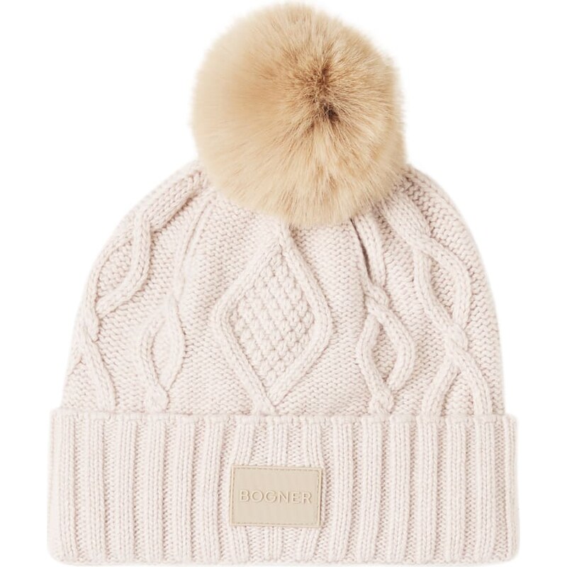 Bogner Kids Finja cable-knit logo beanie