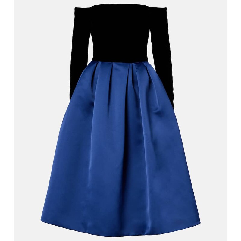 Carolina Herrera Off-shoulder crÃªpe and satin cocktail dress
