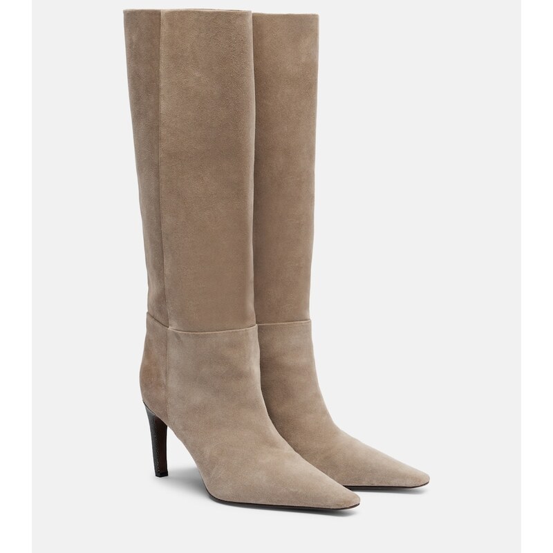 Brunello Cucinelli Monili suede knee-high boots