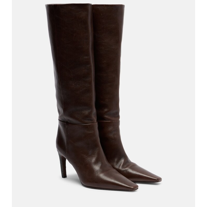 Brunello Cucinelli Monili leather knee-high boots