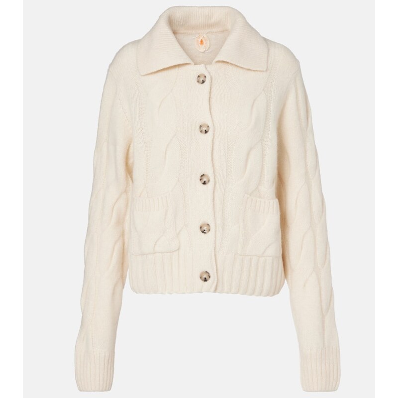 Jardin des Orangers Cable-knit cashmere and silk cardigan