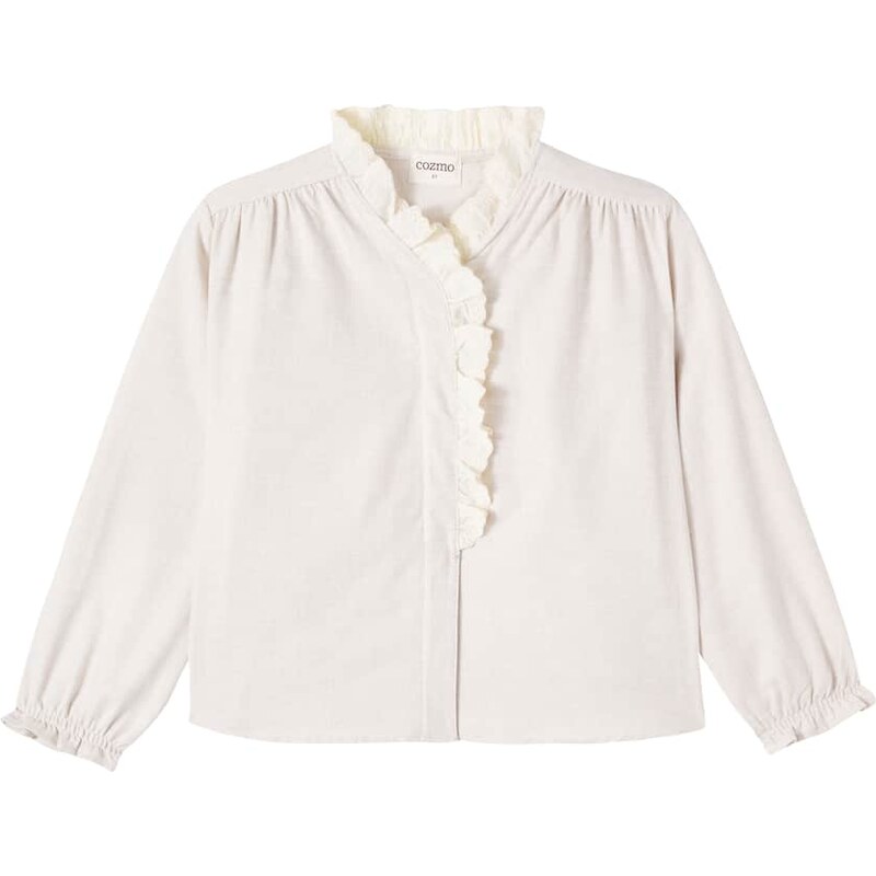Cozmo Malaca ruffled cotton blouse