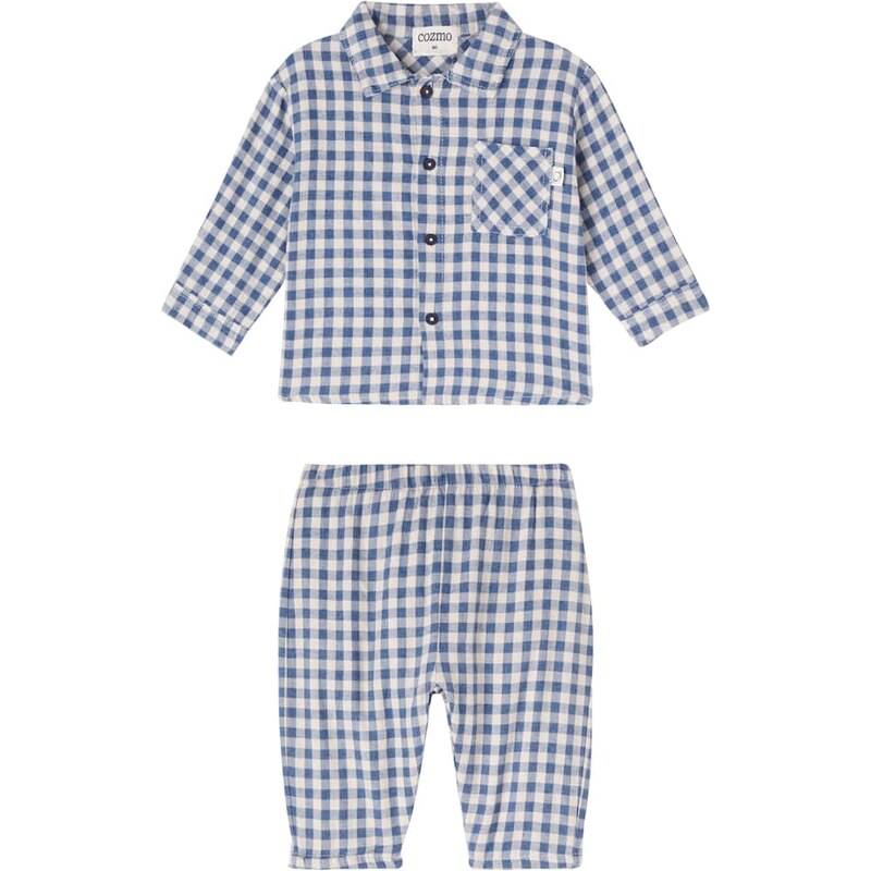 Cozmo Baby gingham cotton flannel shirt and pants set