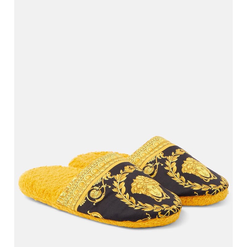 Versace Home I Love Baroque cotton slippers