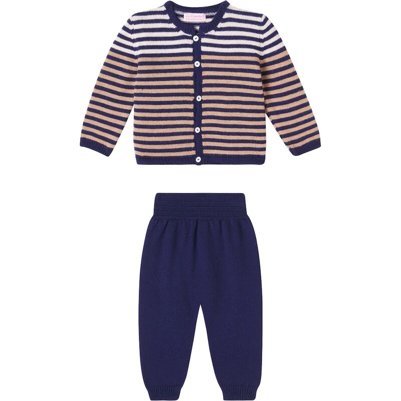 La Coqueta Baby Pinto striped cardigan and pants set