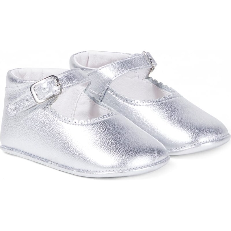 La Coqueta Baby metallic leather Mary Jane flats