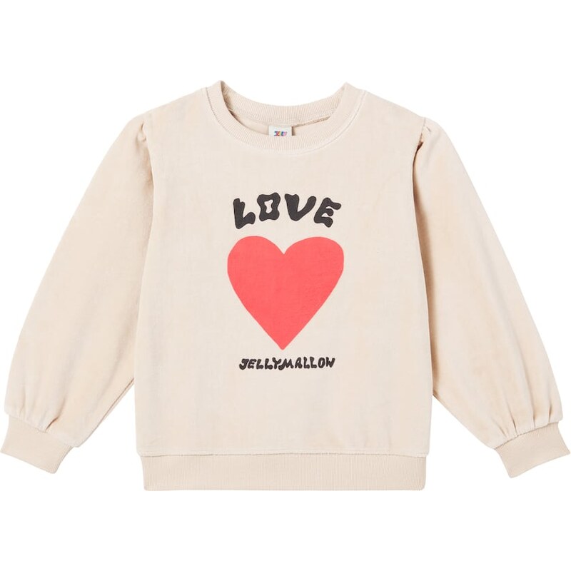Jellymallow Heart cotton-blend velour sweatshirt