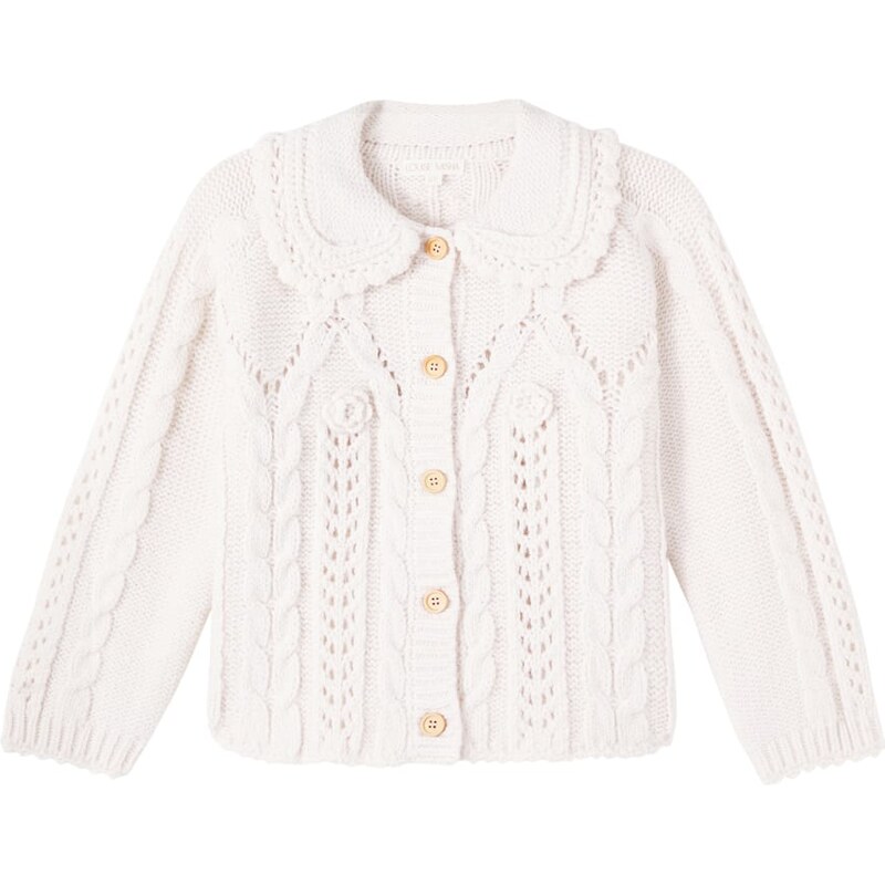 Louise Misha Khellana cable-knit floral cardigan