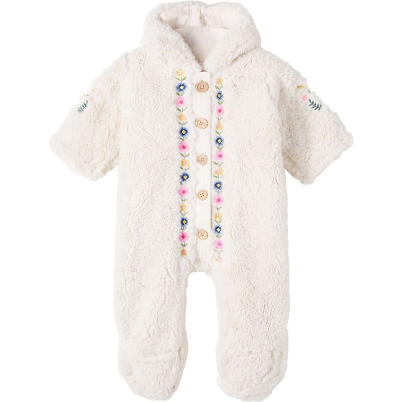 Louise Misha Baby Floral embroidered teddy onesie
