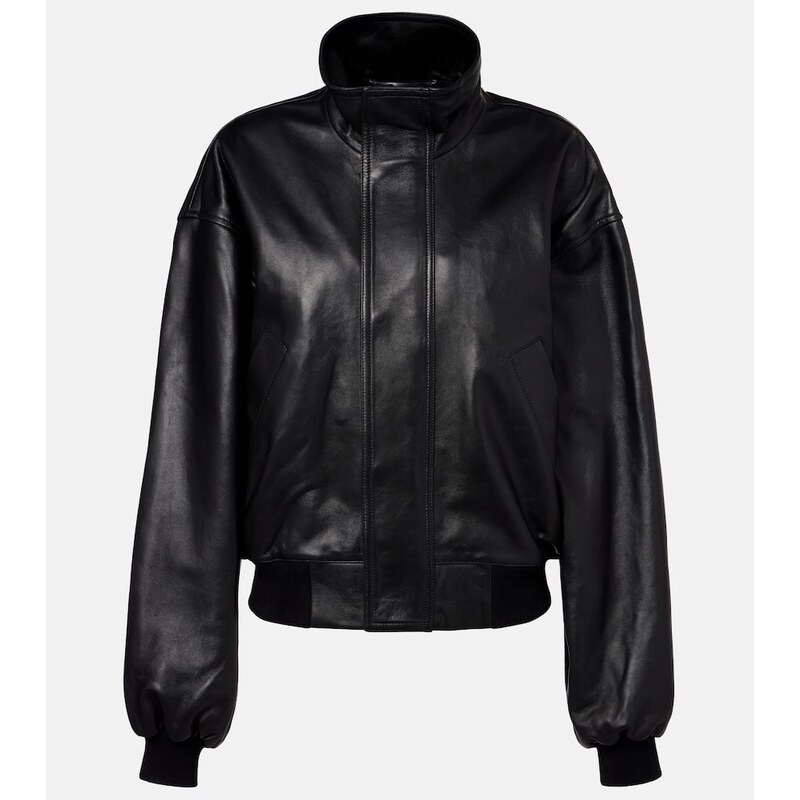 Kožený blouson Balenciaga v černé barvě