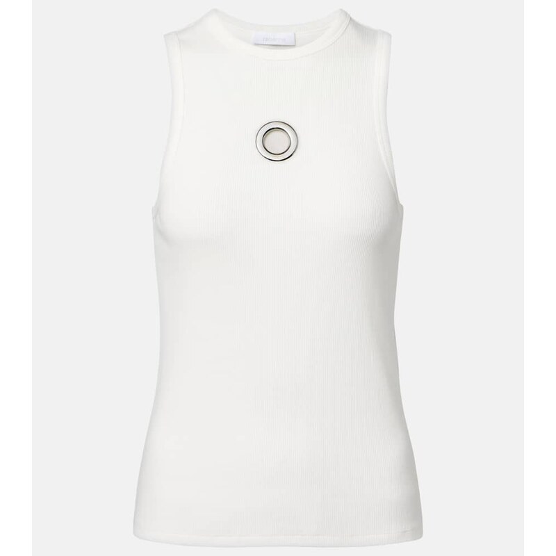 Rabanne Embellished cotton-blend tank top