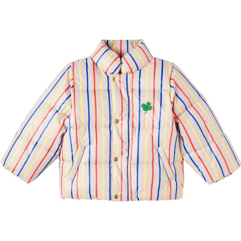 Mini Rodini Clover striped puffer jacket
