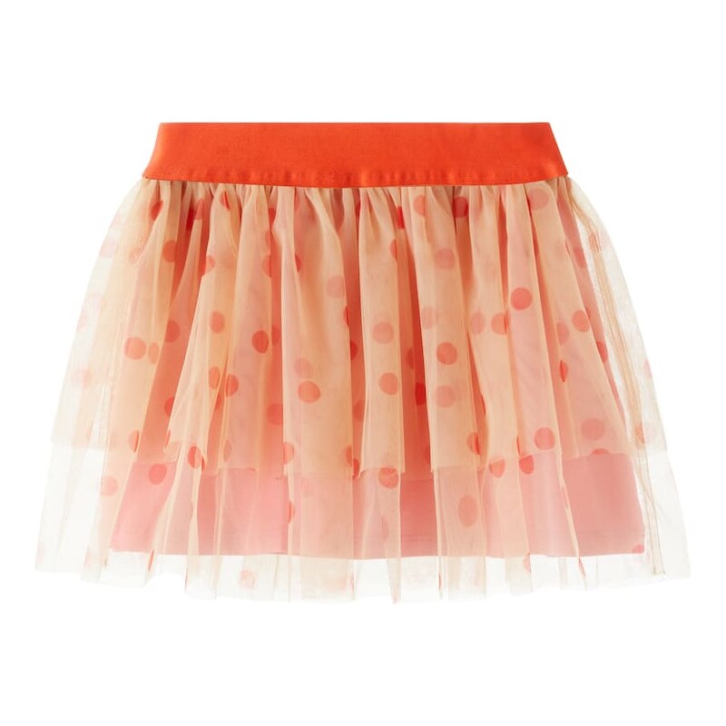 Mini Rodini Polka-dot tulle and cotton-blend skirt