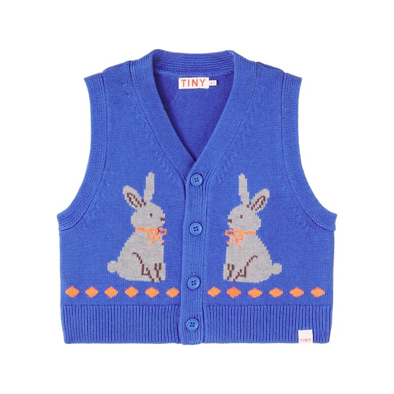 Tinycottons Rabbits cotton and wool sweater vest