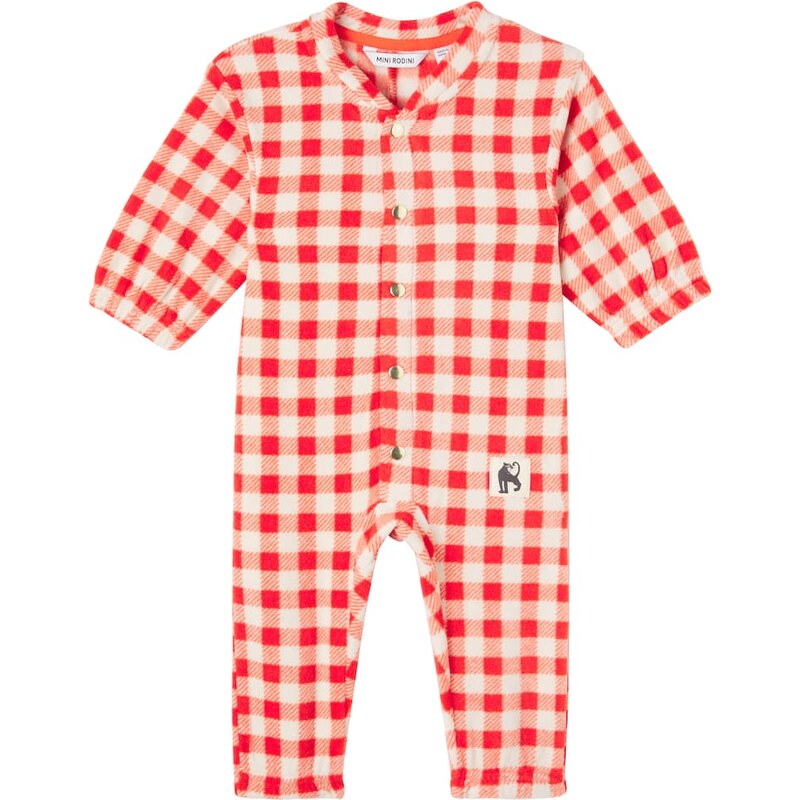 Mini Rodini Baby gingham fleece onesie