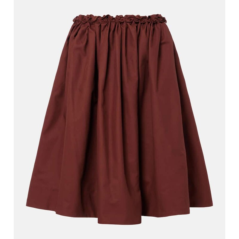 Shushu/Tong Ruffled cotton midi skirt