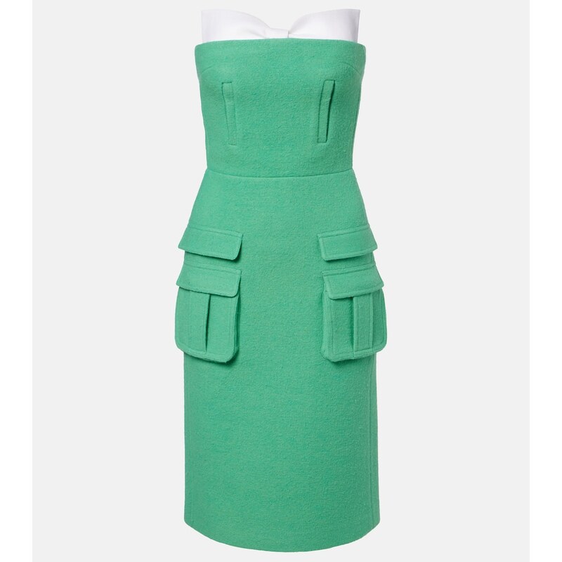 Shushu/Tong Bow-detail wool midi dress