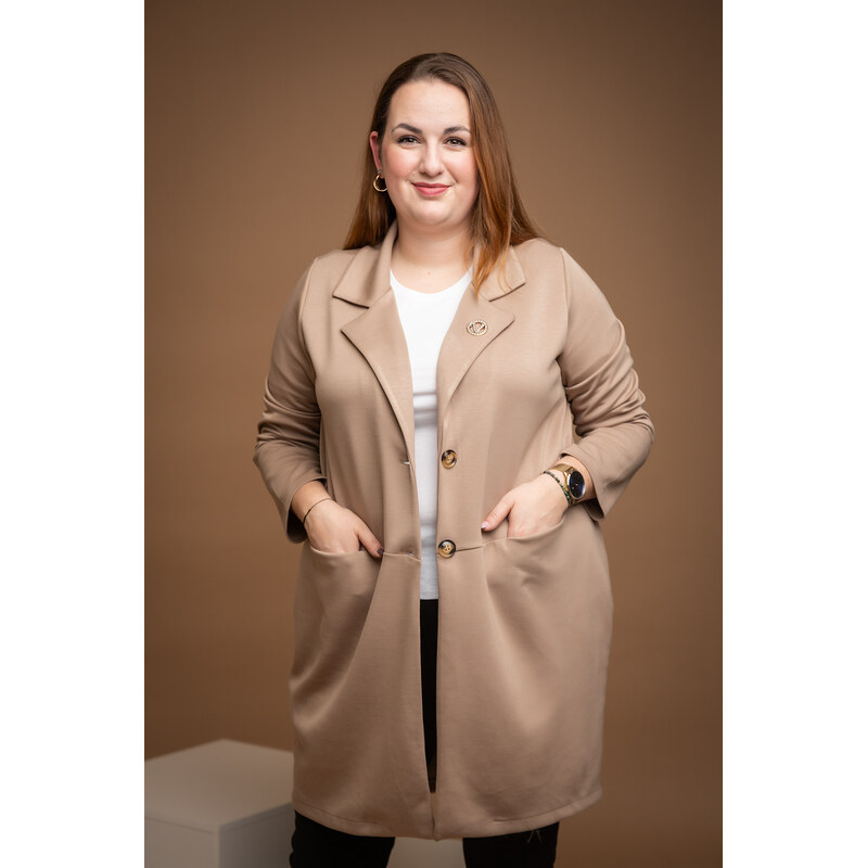 Italy fashion Přechodový kabát WANTED Barva: Cappuccinová, Velikost: 113289605