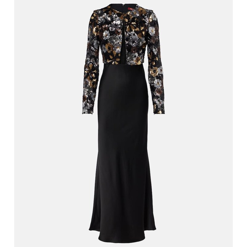 Max Mara Lastra sequined tulle maxi dress
