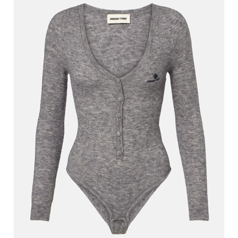 Shushu/Tong Logo wool-blend bodysuit