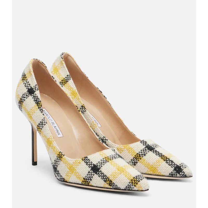 Manolo Blahnik BB 90 plaid pumps
