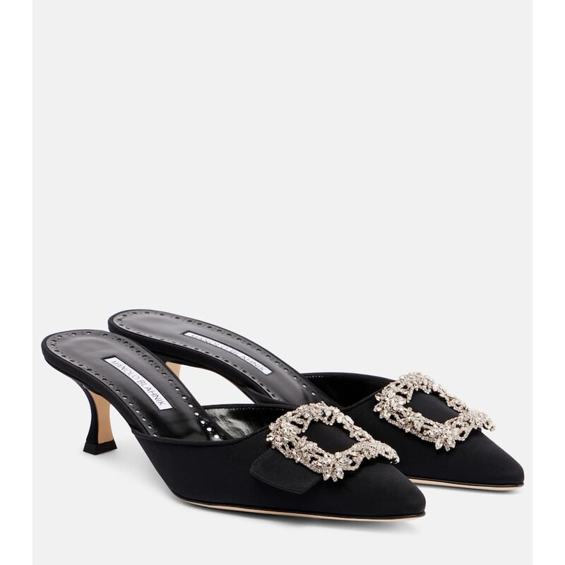 Manolo Blahnik Maysale Jewel 50 crÃªpe de chine mules