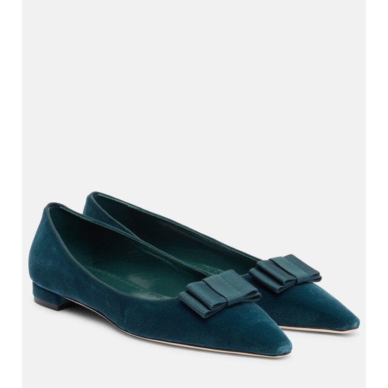 Manolo Blahnik Reador velvet ballet flats