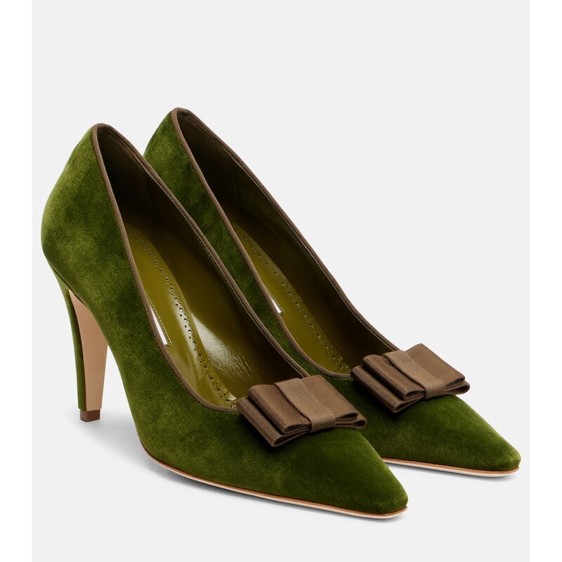 Manolo Blahnik Readorhi bow-detail velvet pumps