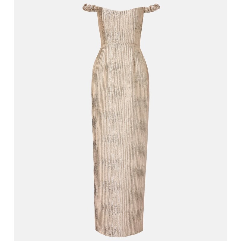 Markarian Yolanda off-shoulder brocade gown