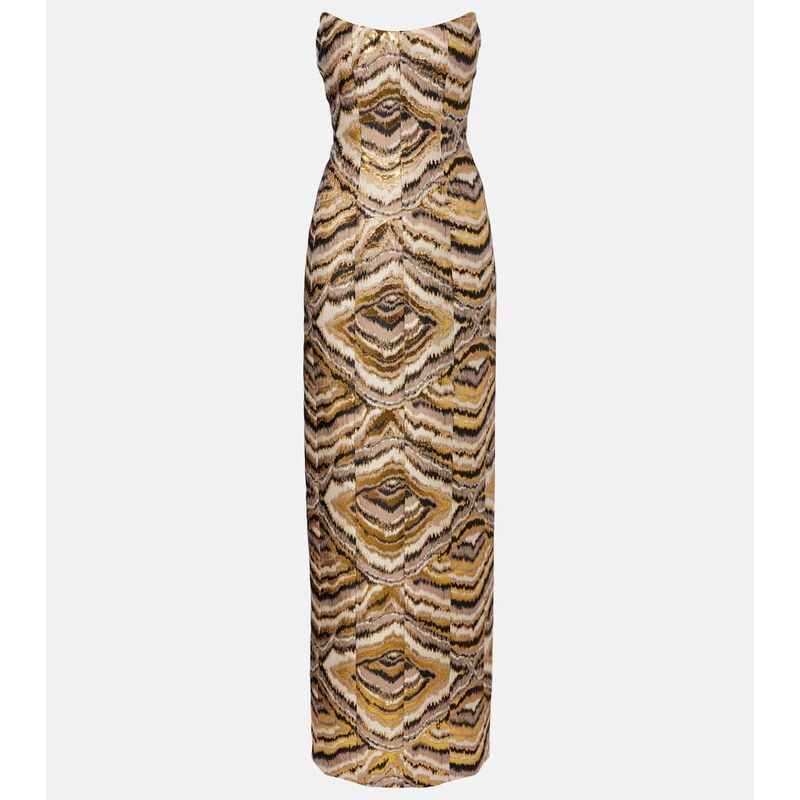Markarian Odessa paneled jacquard gown