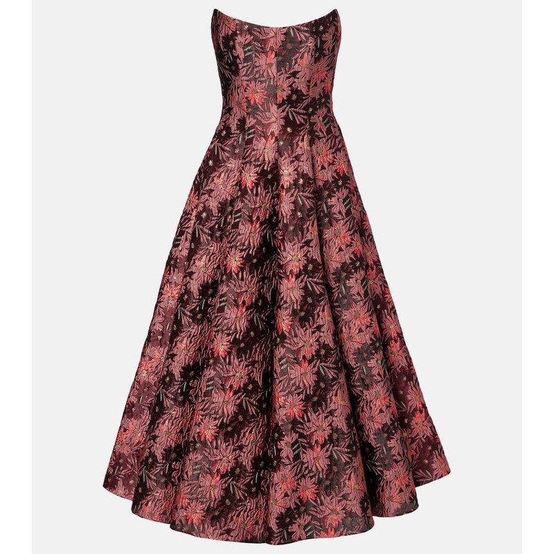 Markarian Rousseau floral brocade midi dress