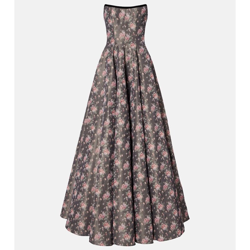 Markarian Laila floral taffeta corset gown