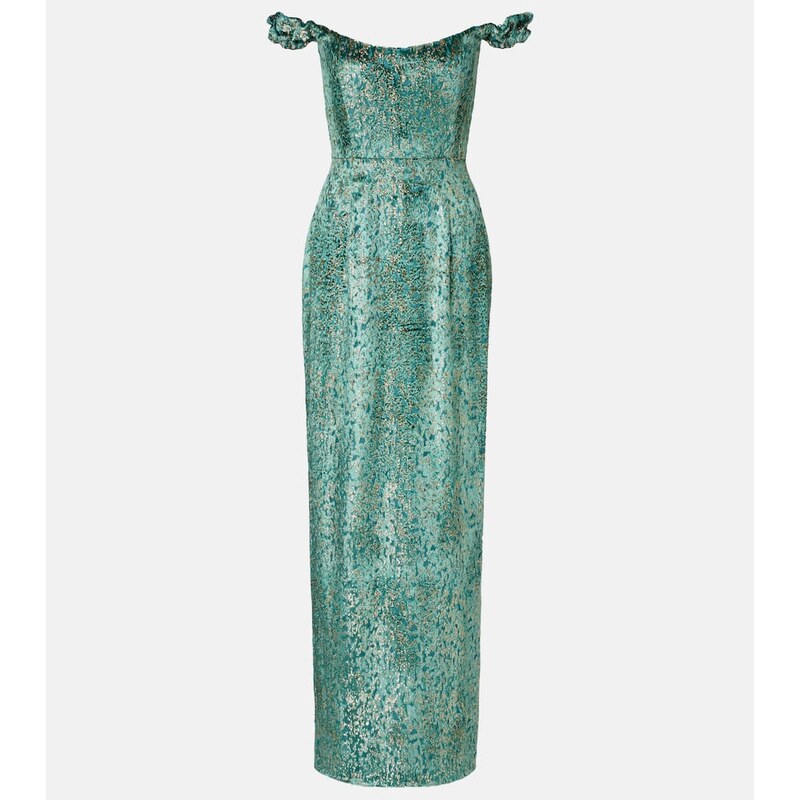 Markarian Yolanda off-shoulder brocade gown