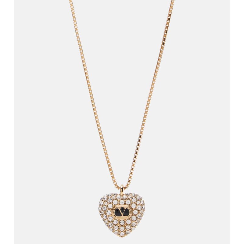 Valentino Cœur Royal embellished pendant necklace