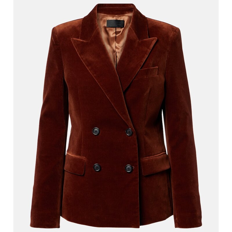 Nili Lotan Veda double-breasted velvet blazer