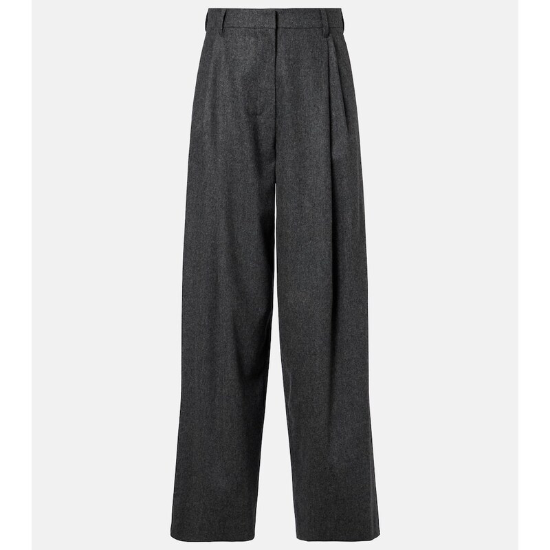 S Max Mara High-rise wool straight pants