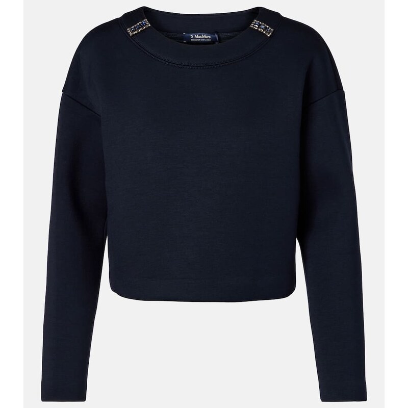 S Max Mara Embellished jersey sweatshirt