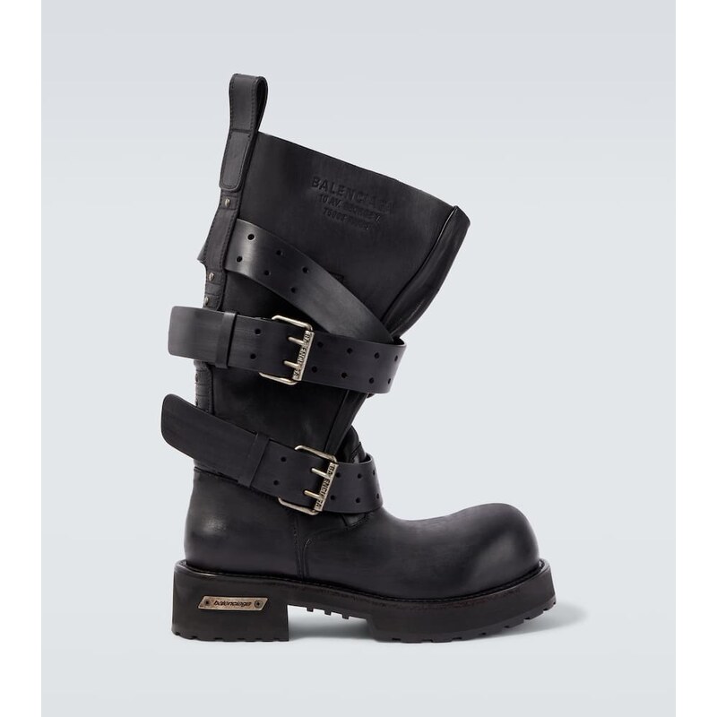 Balenciaga Venom leather biker boots