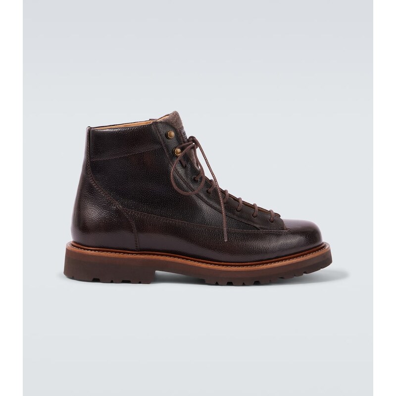 Brunello Cucinelli Leather lace-up boots