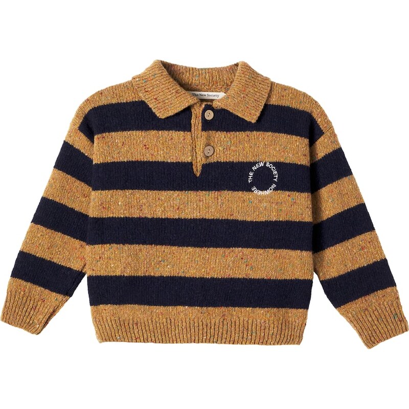 The New Society Jorge striped wool-blend polo sweater