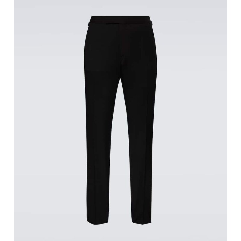Elegantní černé slim kalhoty Tom Ford Shelton z vlny