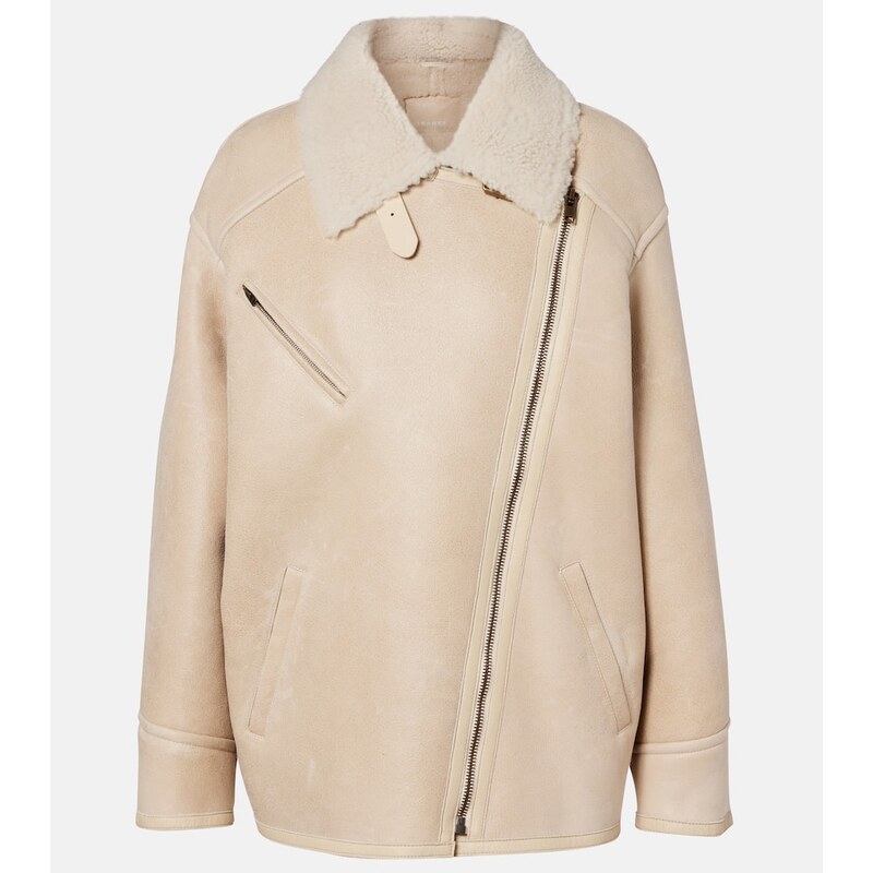 Isabel Marant Adelina shearling-trimmed leather jacket