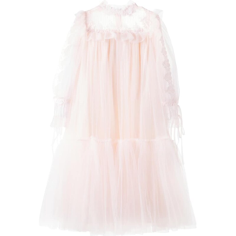Petite Amalie Lace-trimmed tulle dress