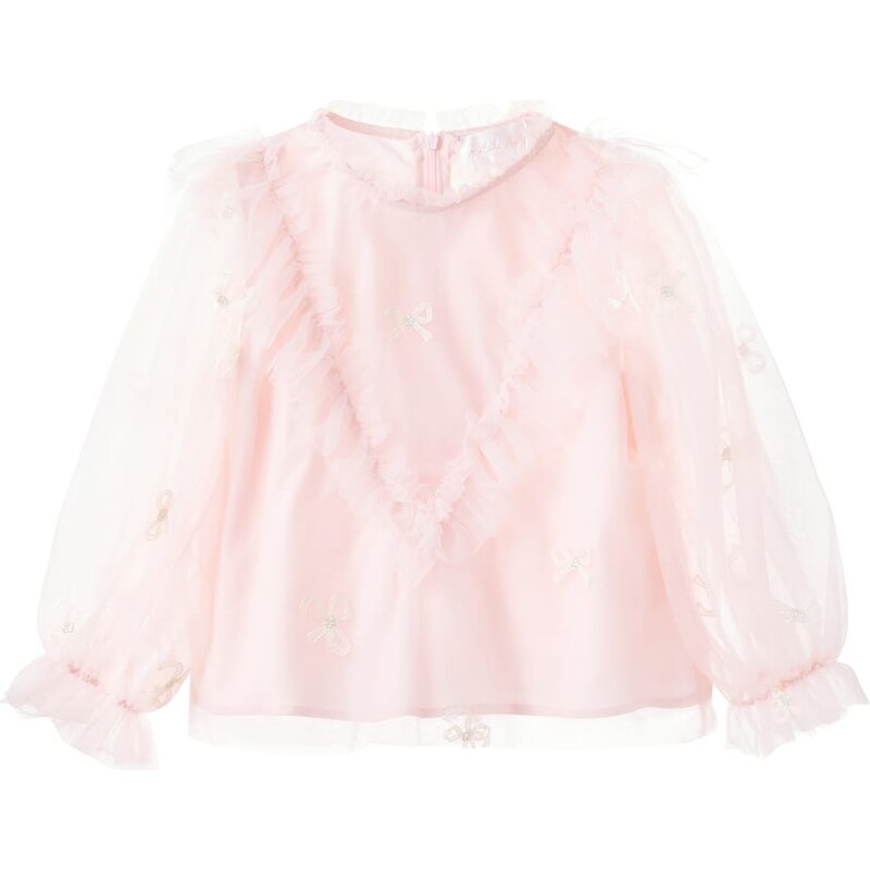 Petite Amalie Embroidered tulle blouse